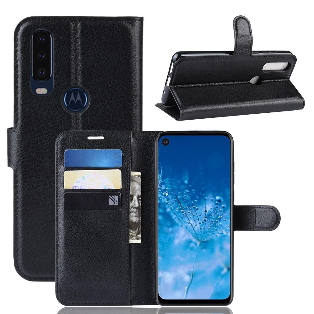 Coque portefeuille Motorola One Action Noir