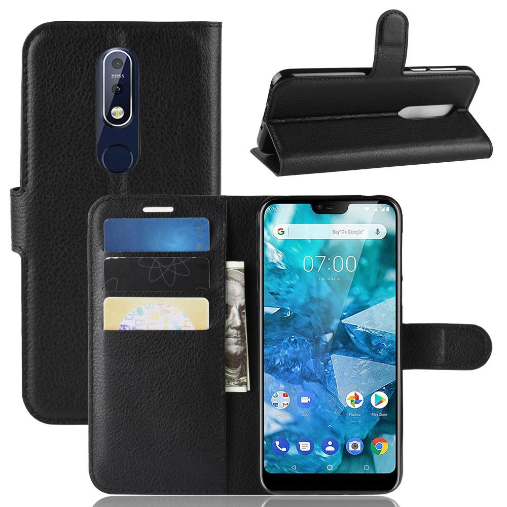 Coque portefeuille Nokia 7.1 Noir