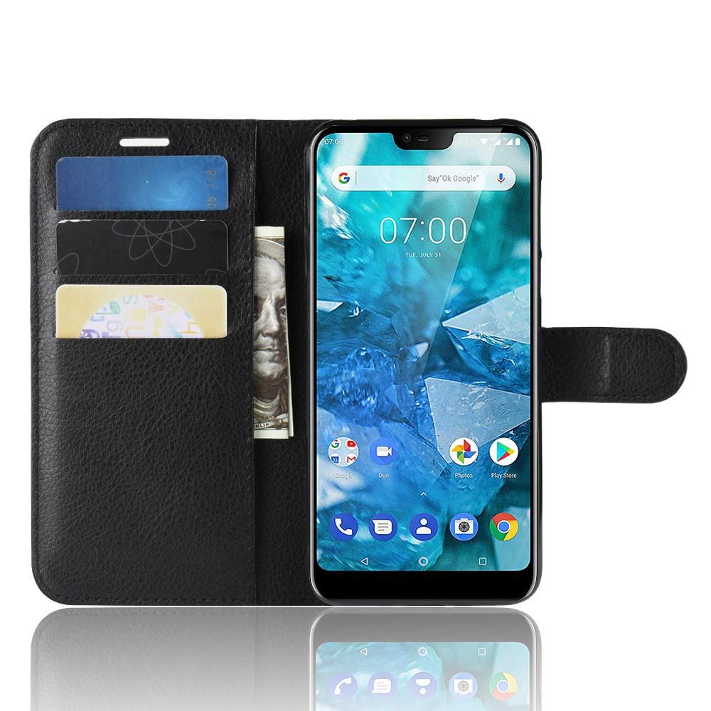 Coque portefeuille Nokia 7.1, Noir