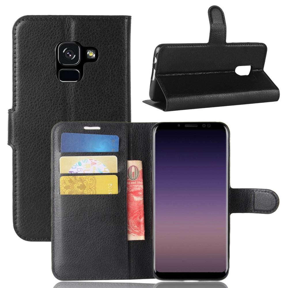 Coque portefeuille Samsung Galaxy A8 2018, Noir