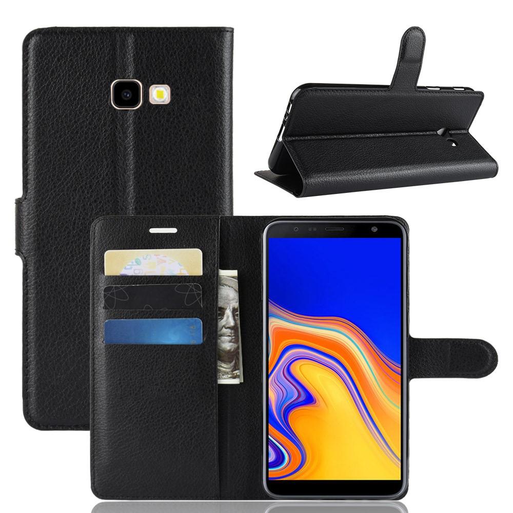 Coque portefeuille Samsung Galaxy J4 Plus 2018, Noir