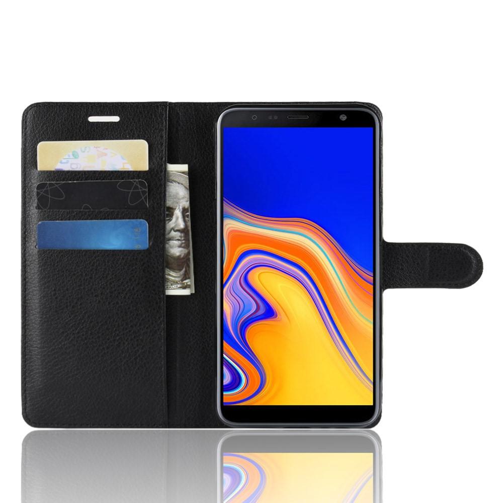 Coque portefeuille Samsung Galaxy J4 Plus 2018 Noir