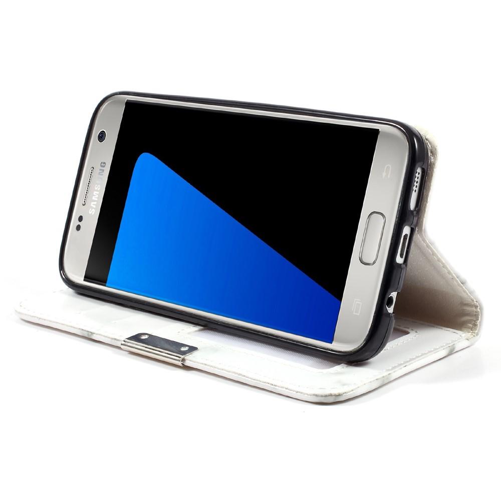 Coque portefeuille Samsung Galaxy S7 Marbre blanc