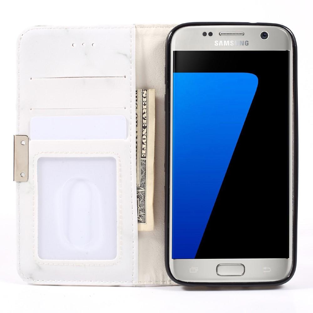 Coque portefeuille Samsung Galaxy S7 Marbre blanc