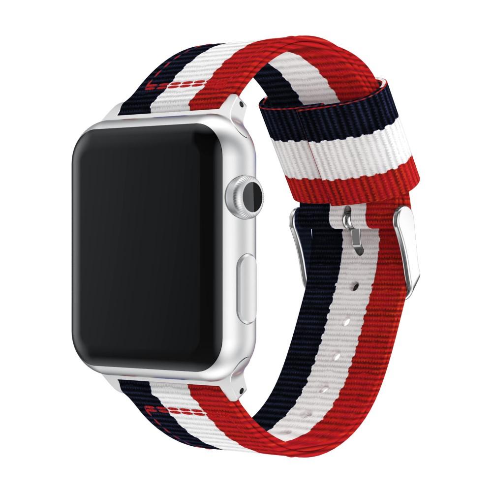 Bracelet en nylon Apple Watch 38mm, bleu/blanc/rouge