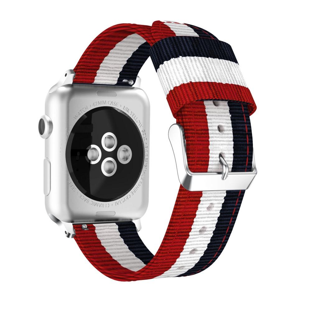 Bracelet en nylon Apple Watch 38mm, bleu/blanc/rouge