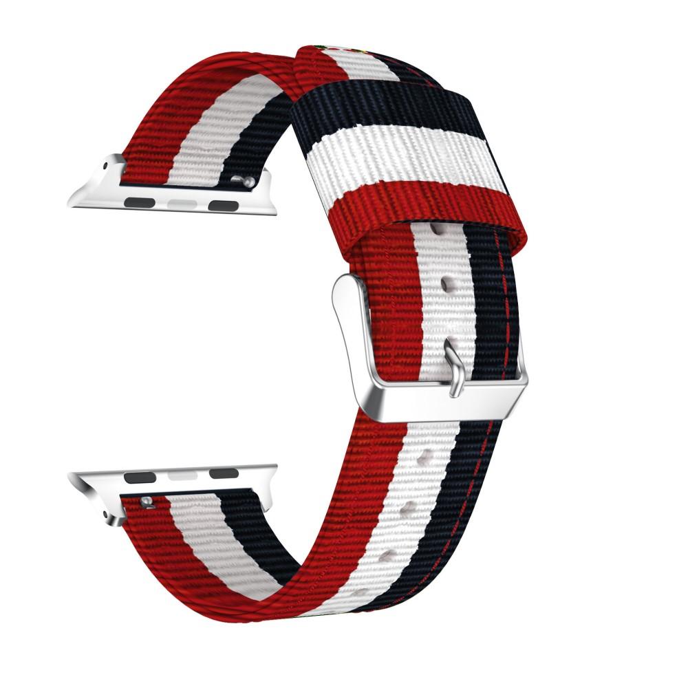 Bracelet en nylon Apple Watch 40mm, bleu/blanc/rouge