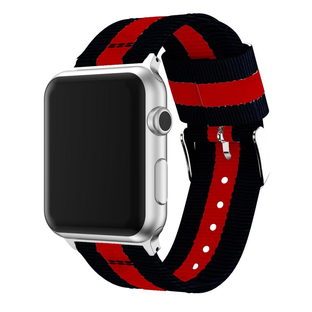 Bracelet en nylon Apple Watch 45mm Series 7 noir/rouge