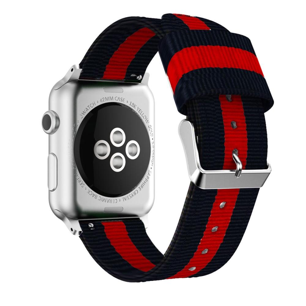 Bracelet en nylon Apple Watch 44mm noir/rouge