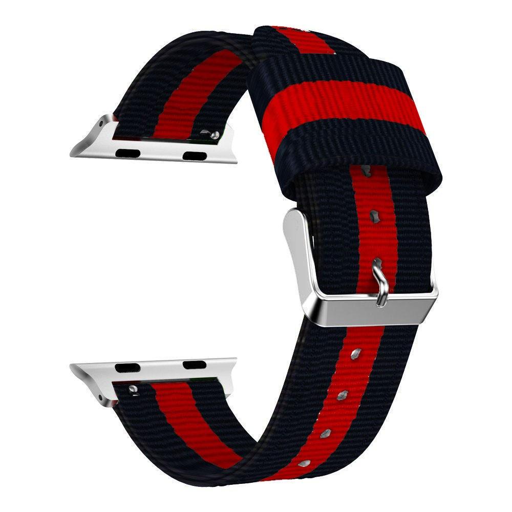 Bracelet en nylon Apple Watch 45mm Series 7 noir/rouge