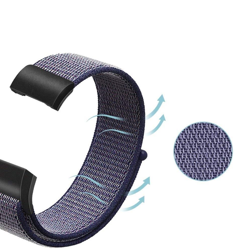 Bracelet en nylon Fitbit Charge 3/Charge 4, Bleu