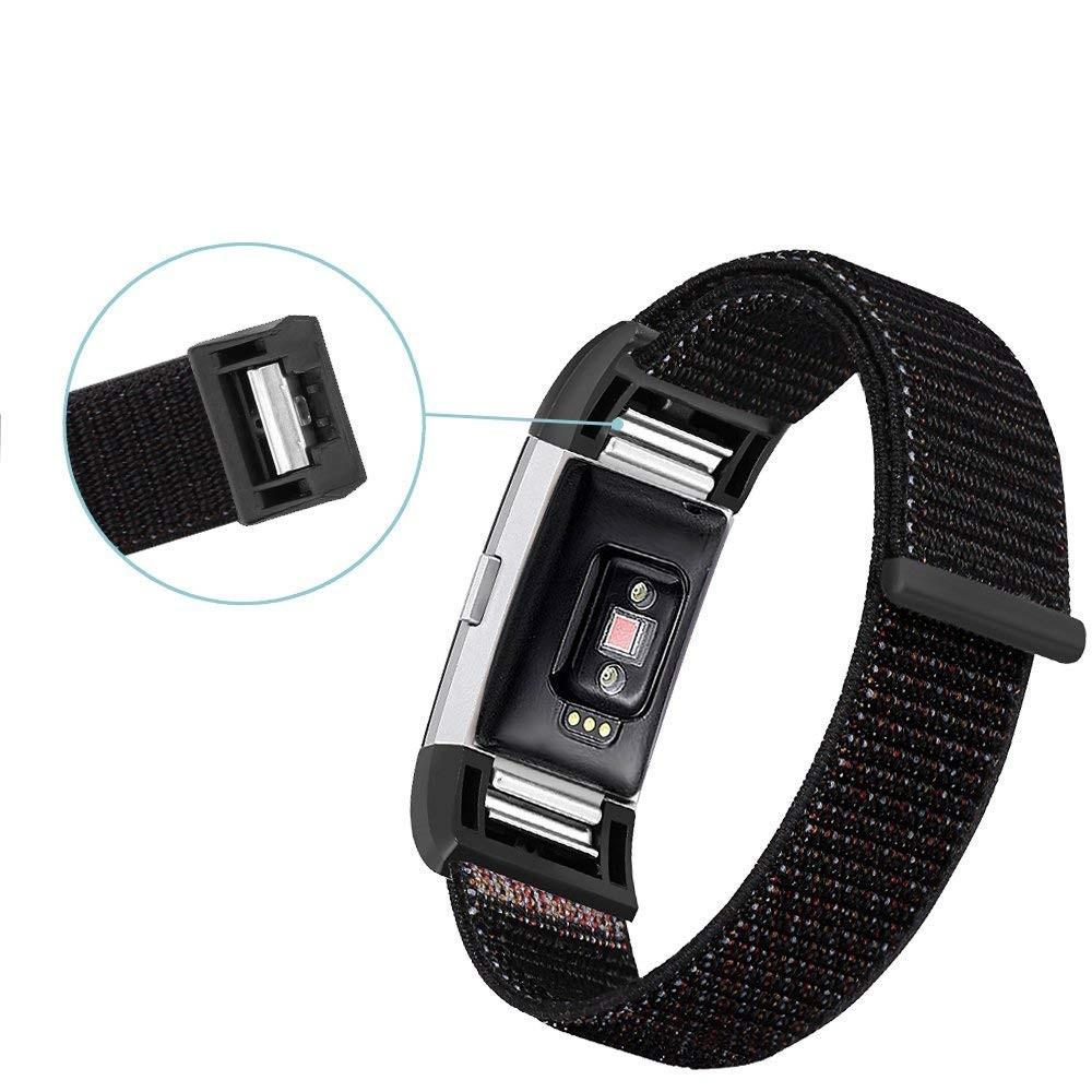 Bracelet en nylon Fitbit Charge 3/Charge 4, Noir
