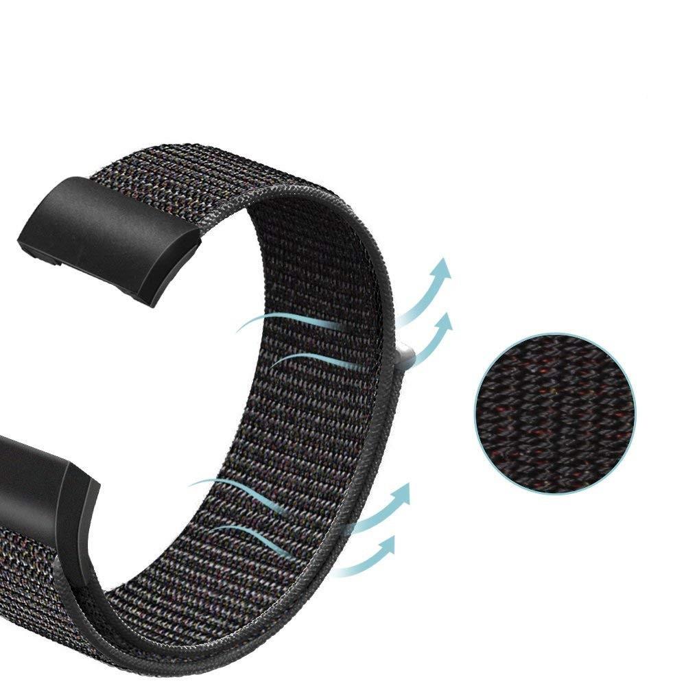 Bracelet en nylon Fitbit Charge 3/Charge 4, Noir