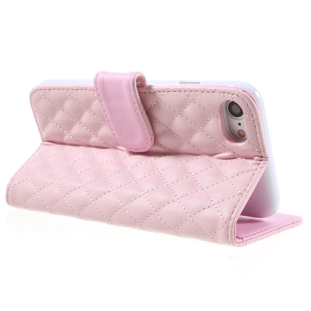 Étui portefeuille iPhone SE (2020) Matelassé Rose