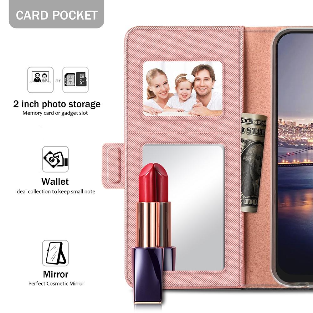 Étui portefeuille Miroir iPhone Xs Max Pink Gold