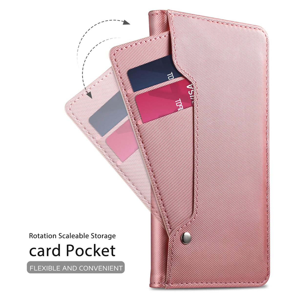 Étui portefeuille Miroir Samsung Galaxy A50 Pink Gold