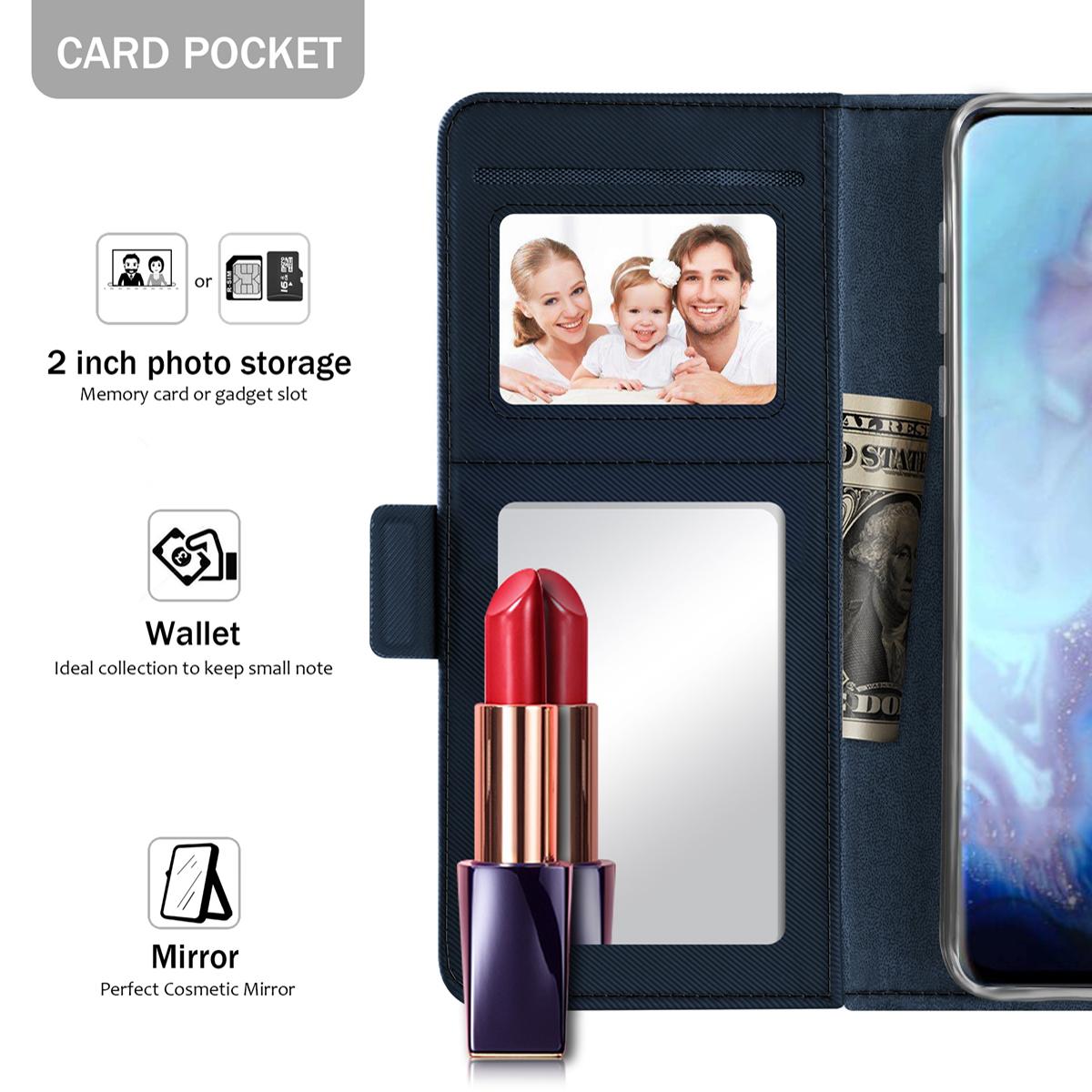 Étui portefeuille Miroir Samsung Galaxy S20 Bleu marine