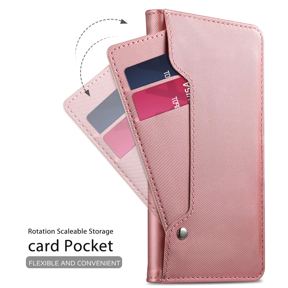 Étui portefeuille Miroir Samsung Galaxy S8 Pink Gold