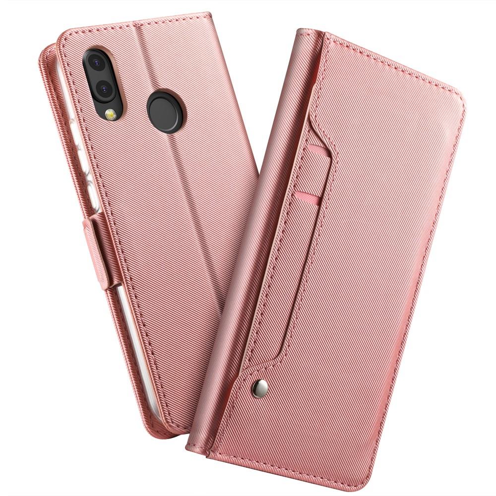 Étui portefeuille Miroir Huawei P20 Lite Pink Gold