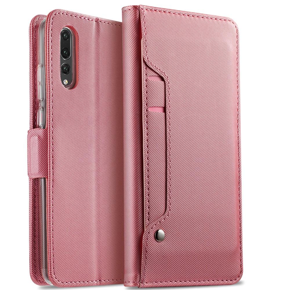 Étui portefeuille Miroir Huawei P20 Pro rose doré