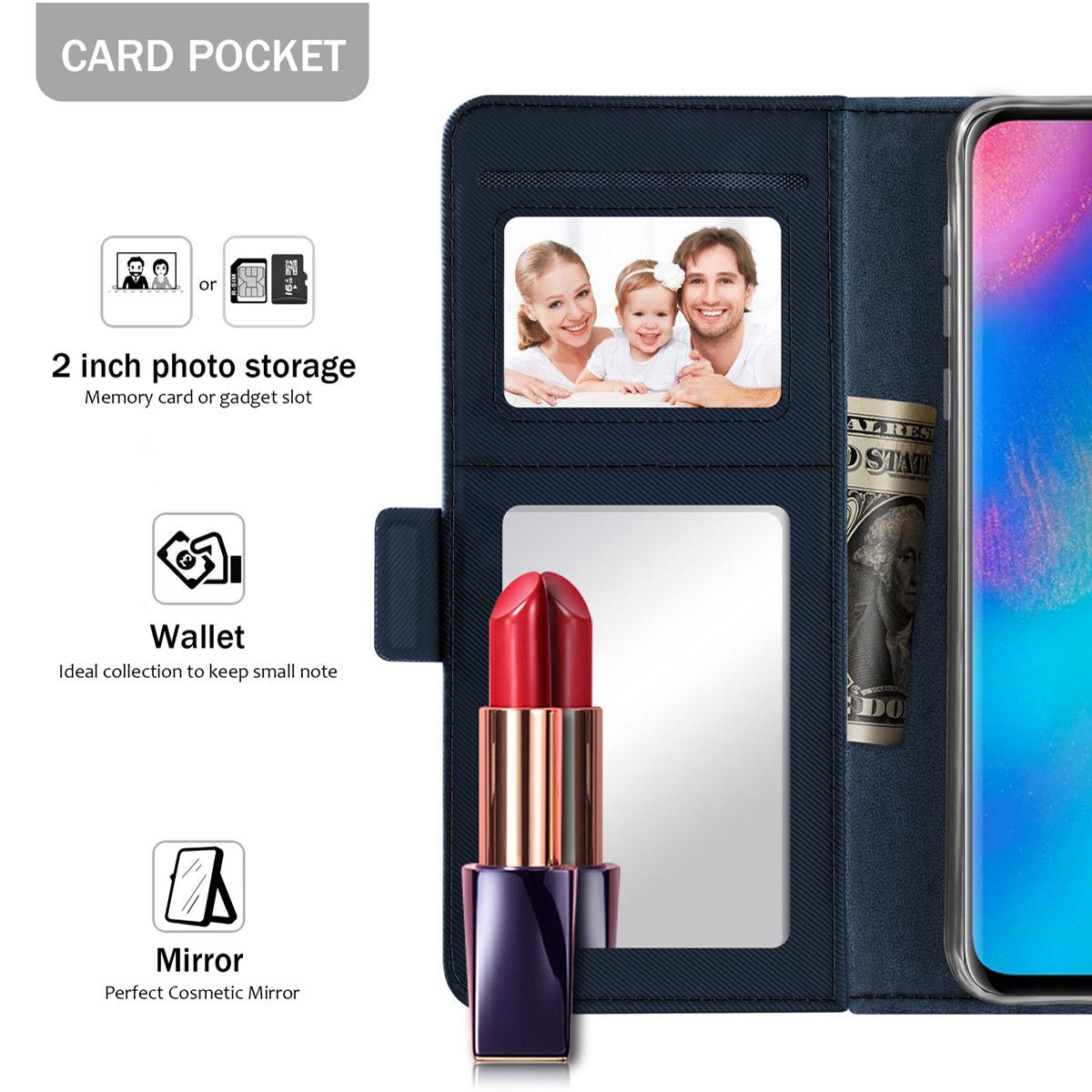 Étui portefeuille Miroir Huawei P30 Pro Noir