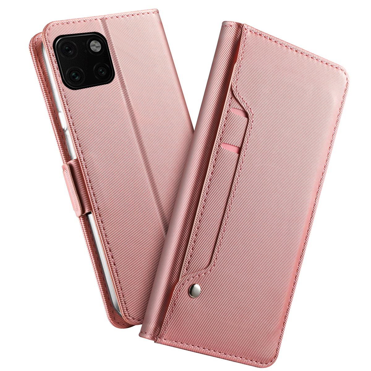 Étui portefeuille Miroir iPhone 11 rose doré