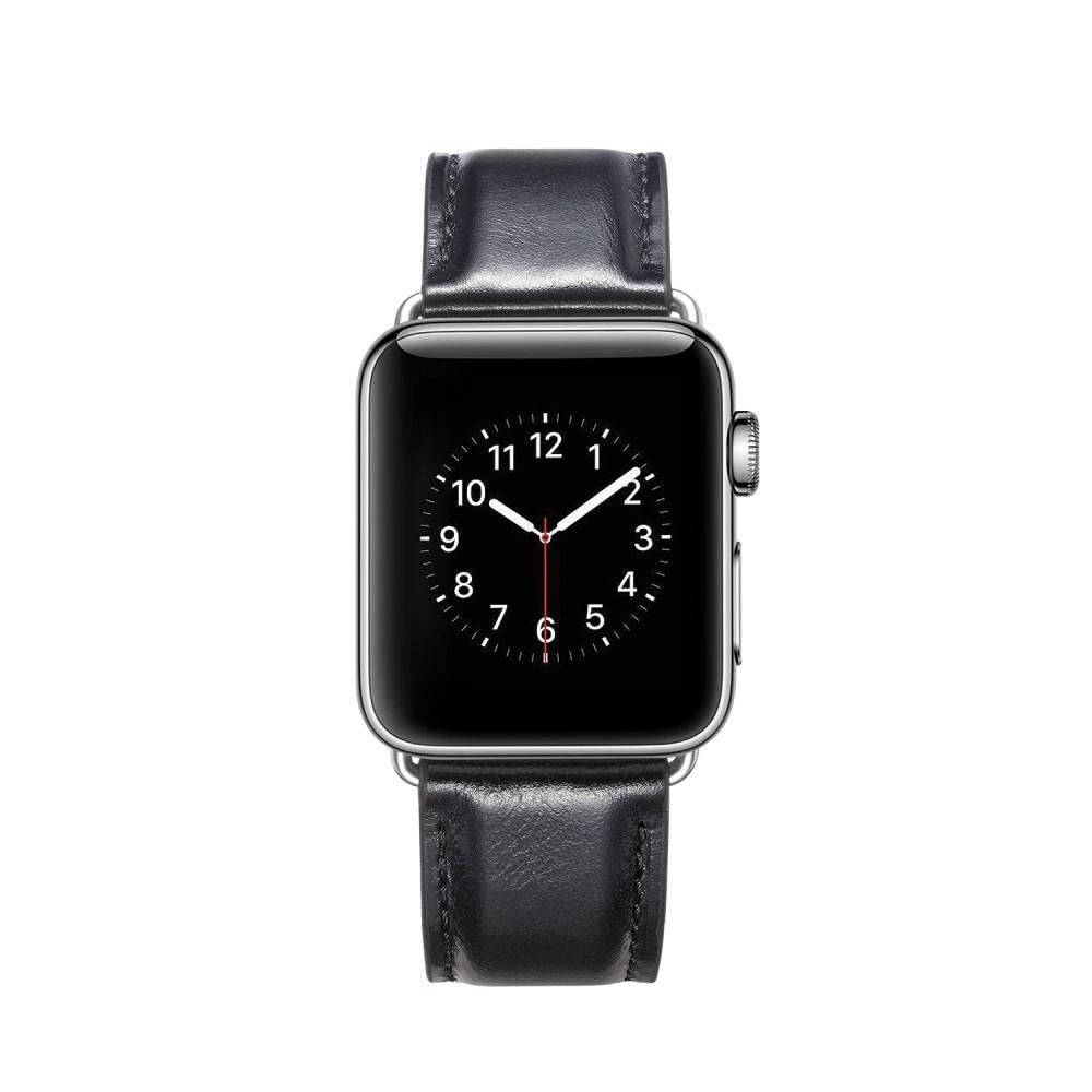 Bracelet en cuir Premium Apple Watch 45mm Series 8 Black