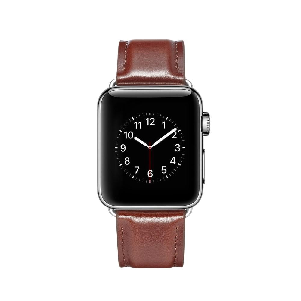 Bracelet en cuir Premium Apple Watch 45mm Series 7 Brown