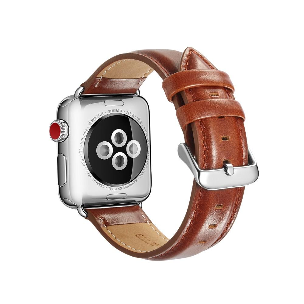 Bracelet en cuir Premium Apple Watch 45mm Series 8 Cognac