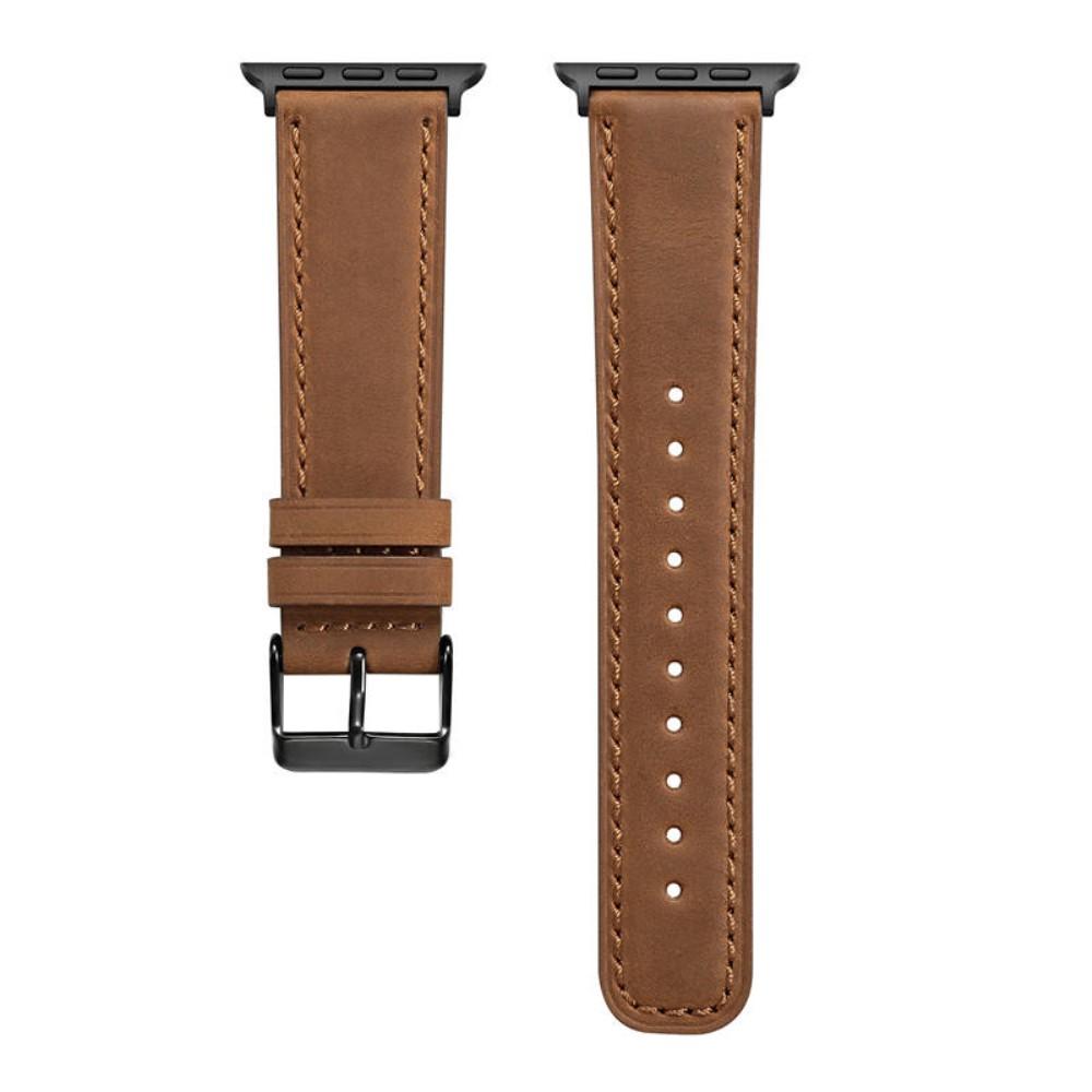 Bracelet rétro Apple Watch Ultra 49mm, cognac