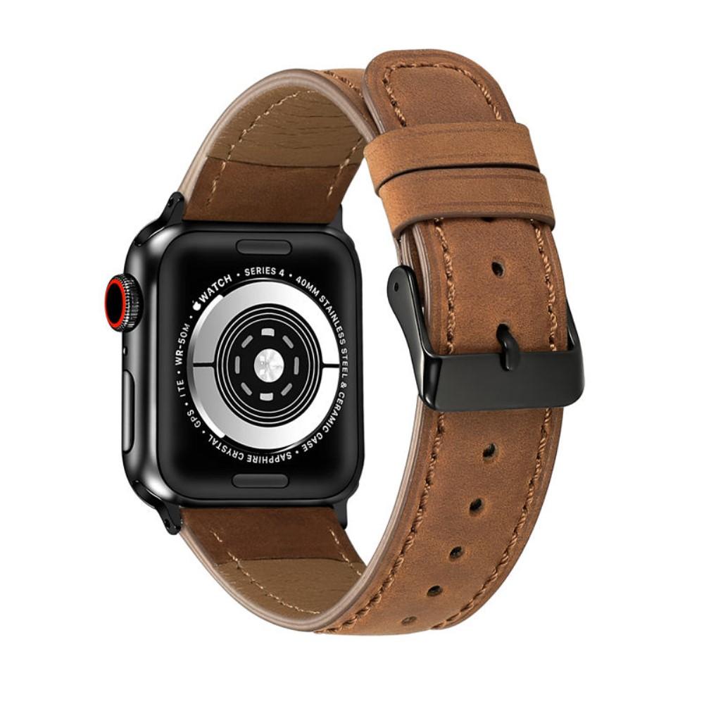 Bracelet rétro Apple Watch 45mm Series 7, cognac
