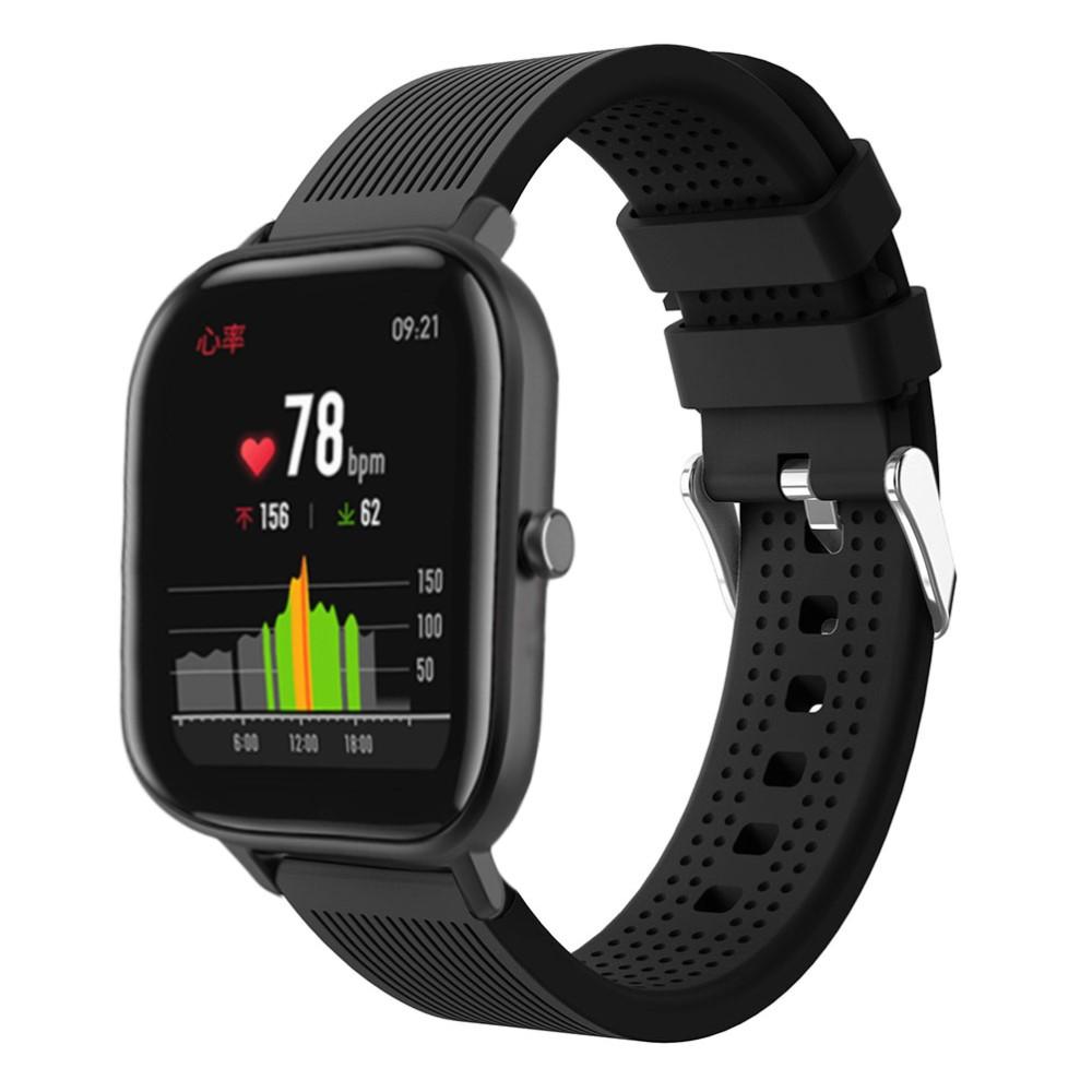 Bracelet en silicone pour Amazfit GTS/GTS 2, Noir