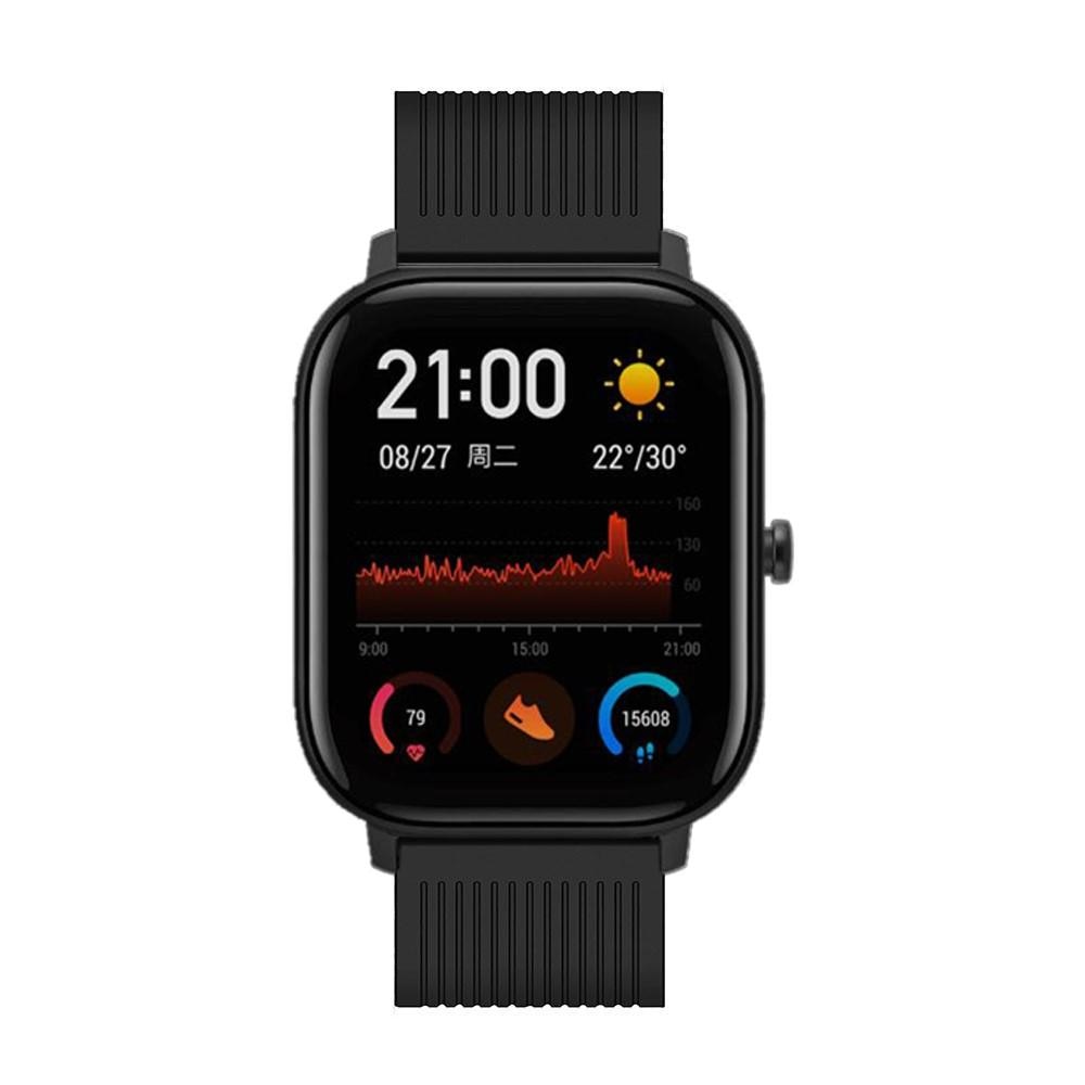 Bracelet en silicone pour Amazfit GTS/GTS 2, Noir