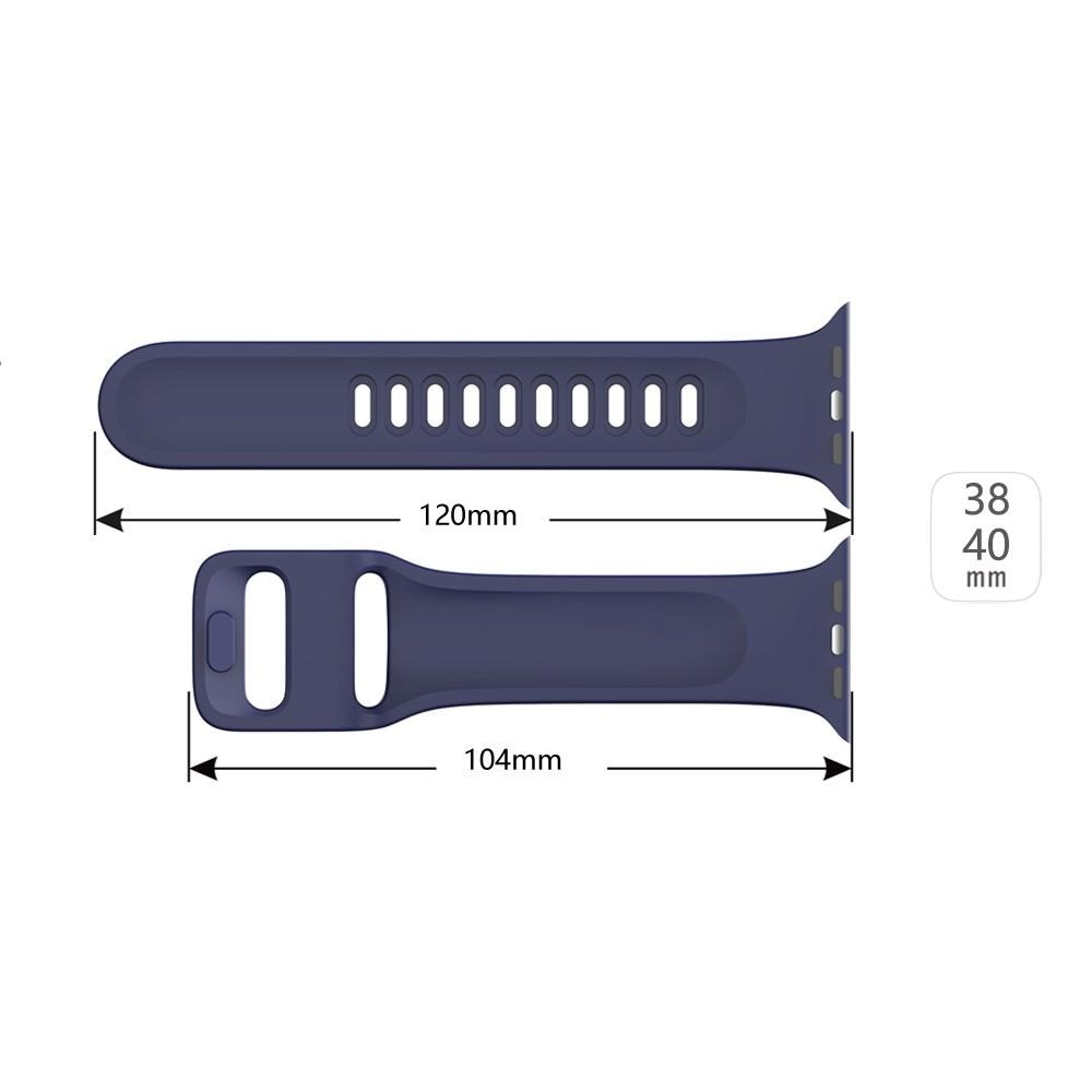 Bracelet en silicone pour Apple Watch Series 8 41mm, Bleu