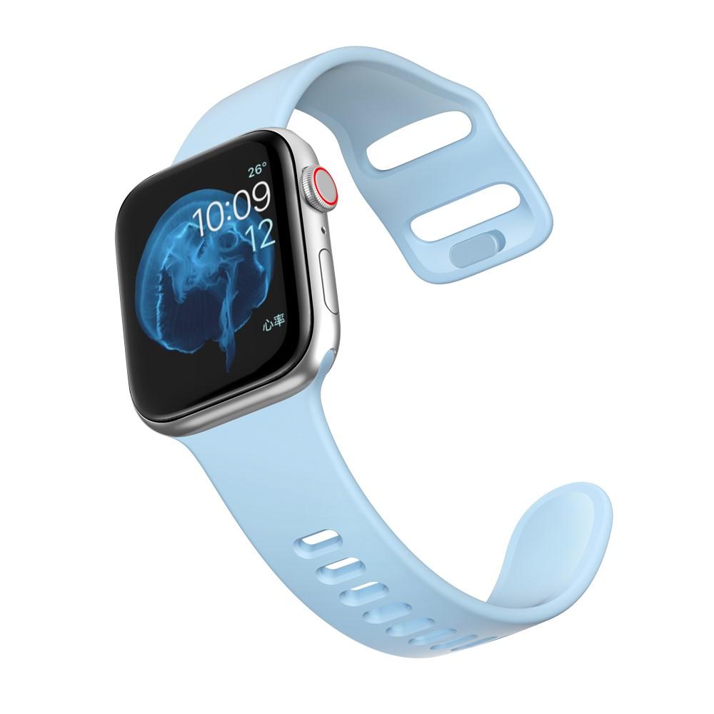 Bracelet en silicone pour Apple Watch 41mm Series 8, bleu clair