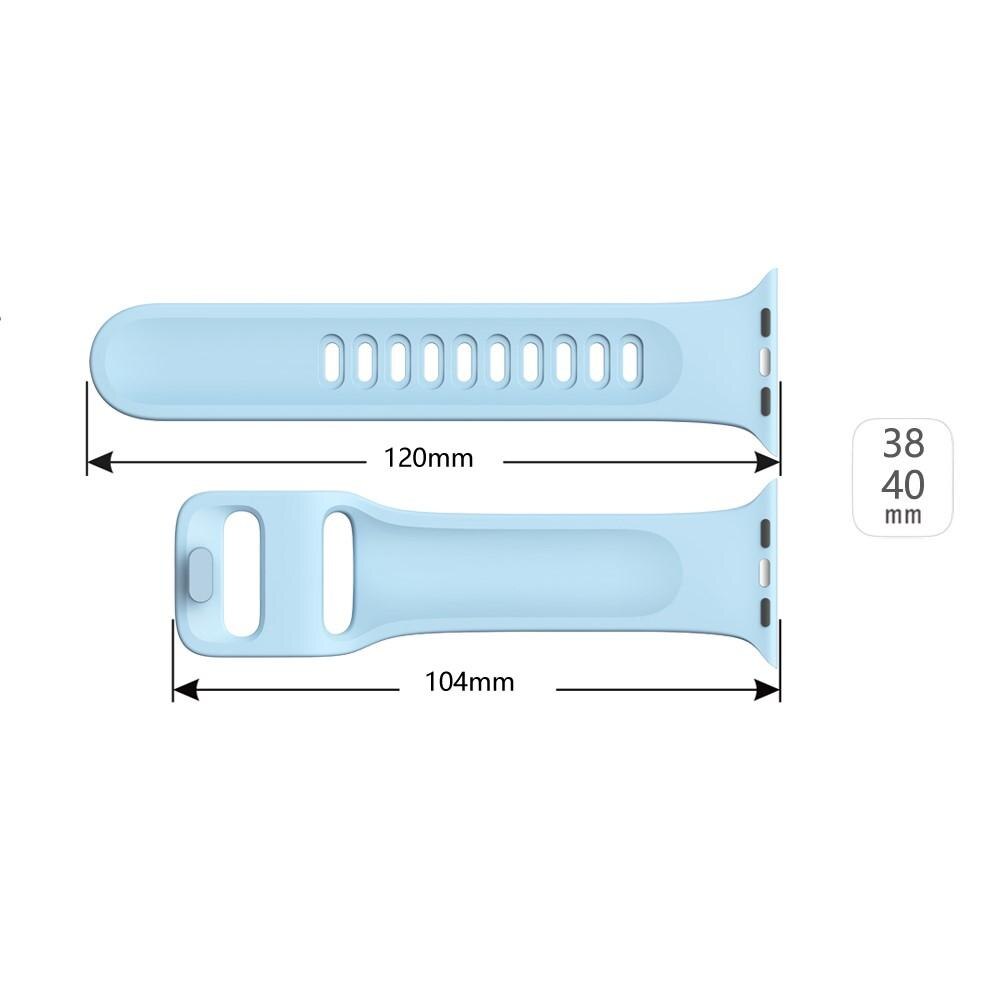 Bracelet en silicone pour Apple Watch 41mm Series 8, bleu clair