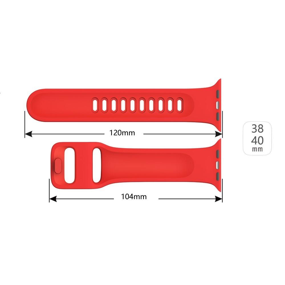 Bracelet en silicone pour Apple Watch Series 8 41mm, Rouge