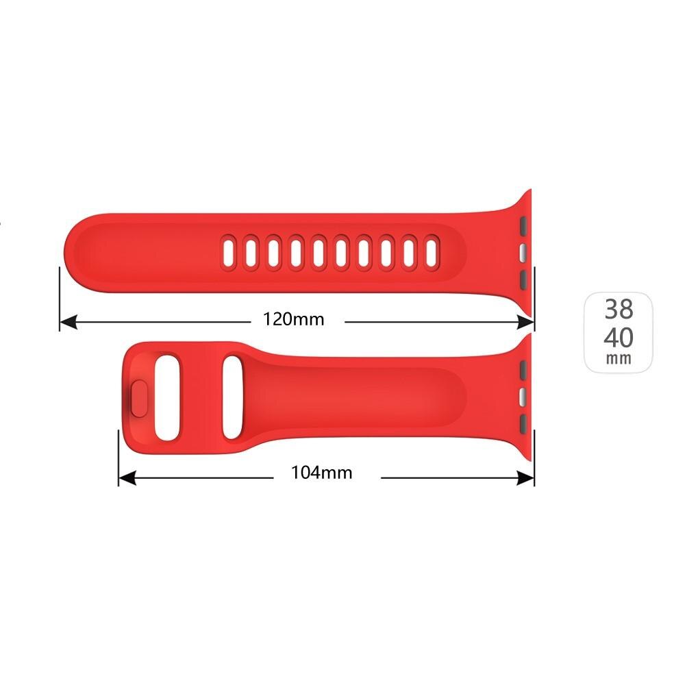 Bracelet en silicone pour Apple Watch 41mm Series 8, rouge