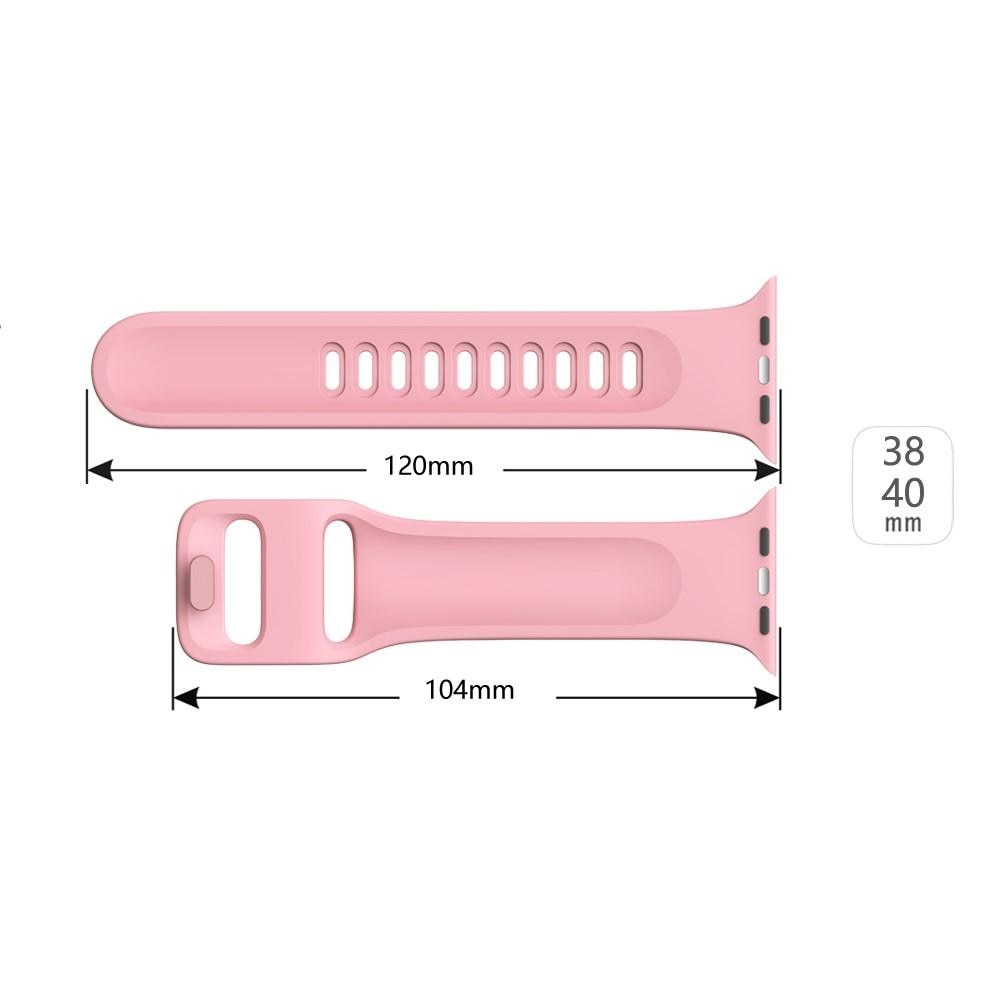 Bracelet en silicone pour Apple Watch Series 8 41mm, Rose