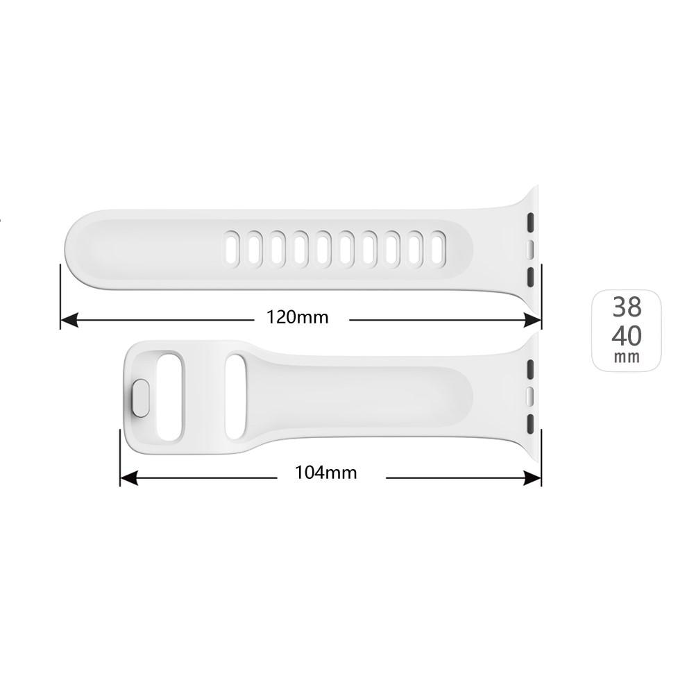 Bracelet en silicone pour Apple Watch Series 8 41mm, Blanc