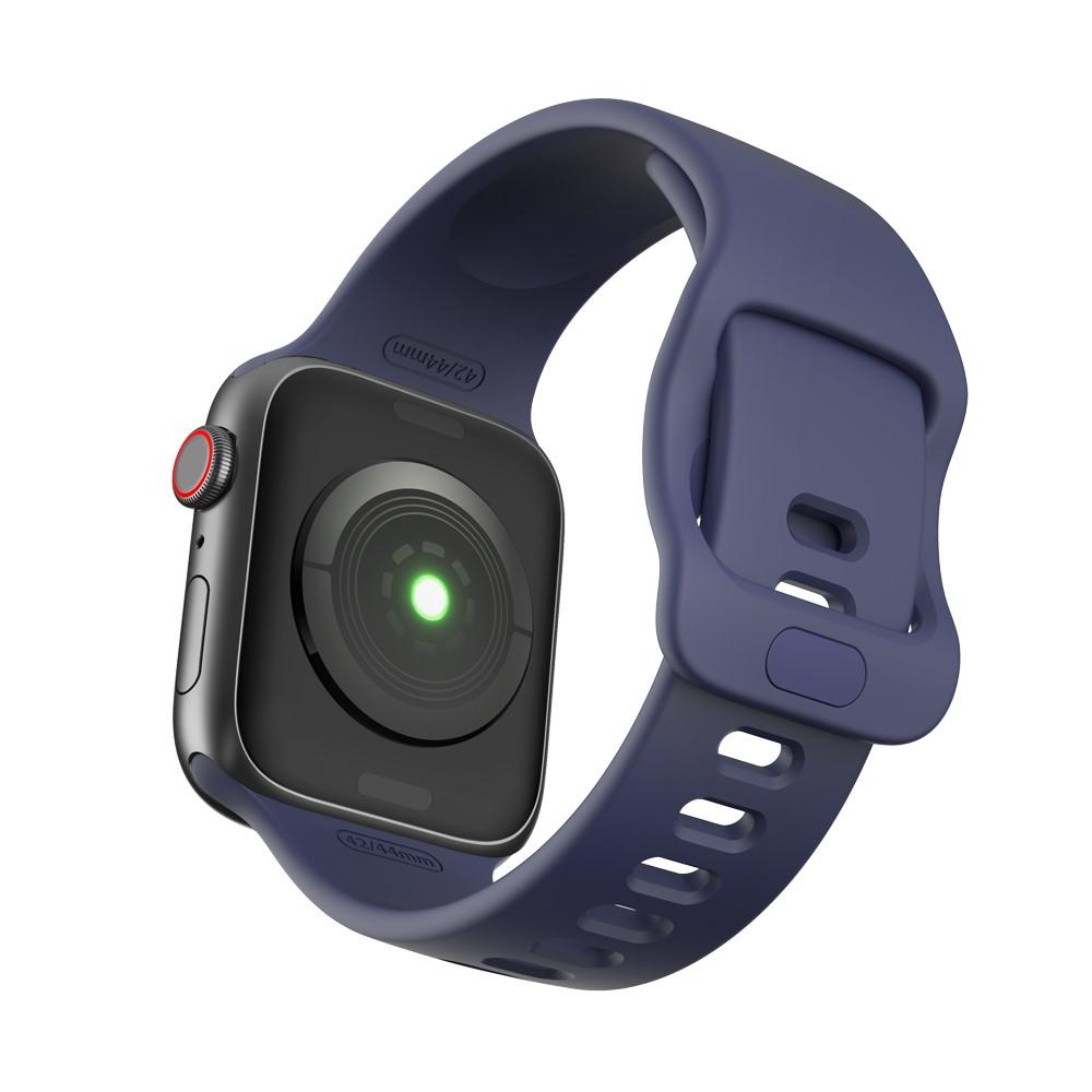 Bracelet en silicone pour Apple Watch Series 7 45mm, Bleu