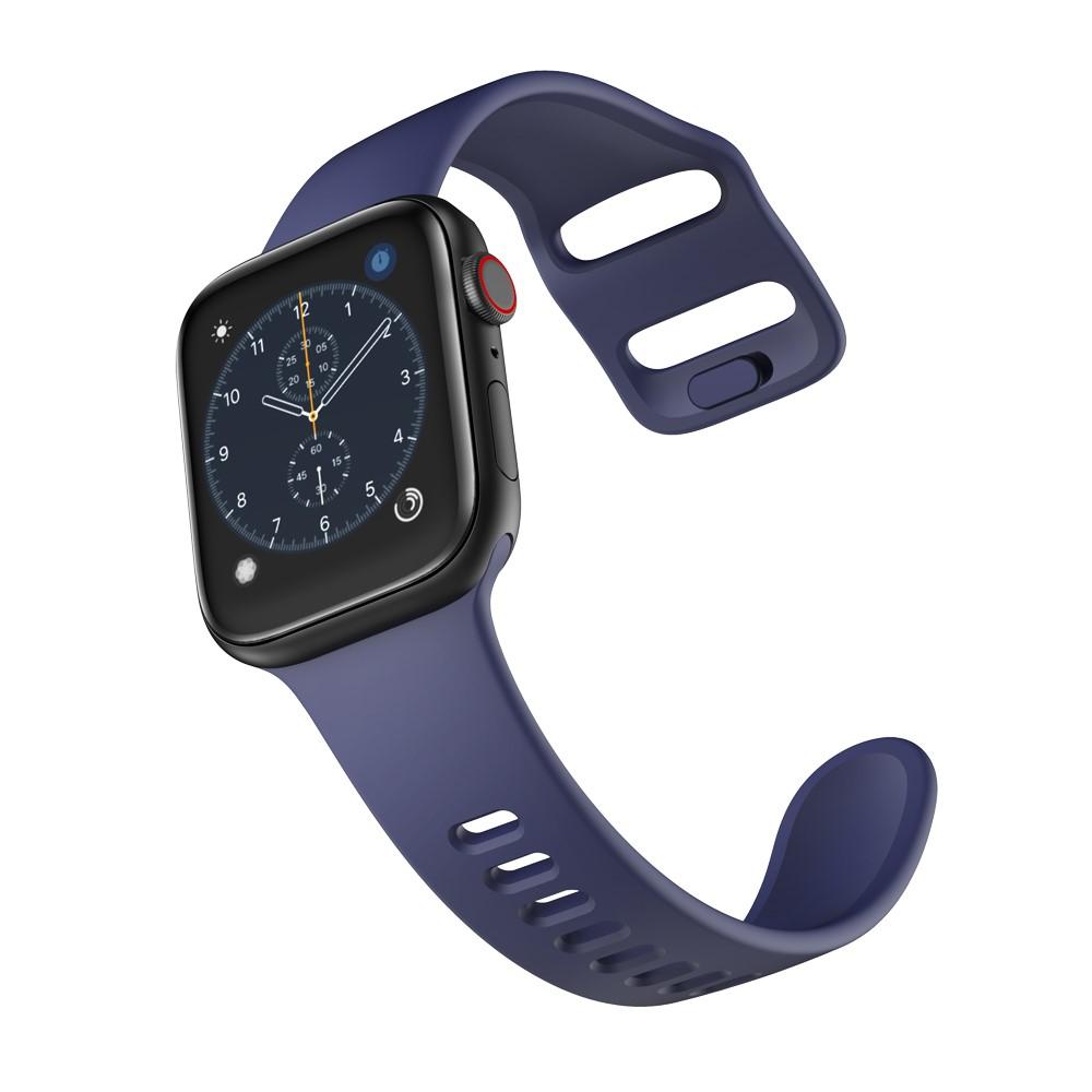 Bracelet en silicone pour Apple Watch 45mm Series 7, bleu