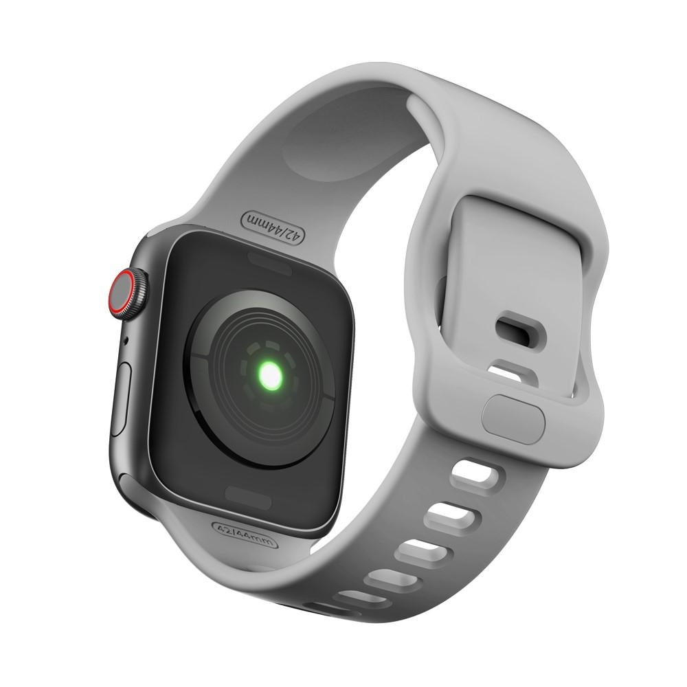 Bracelet en silicone pour Apple Watch Series 9 45mm, Gris