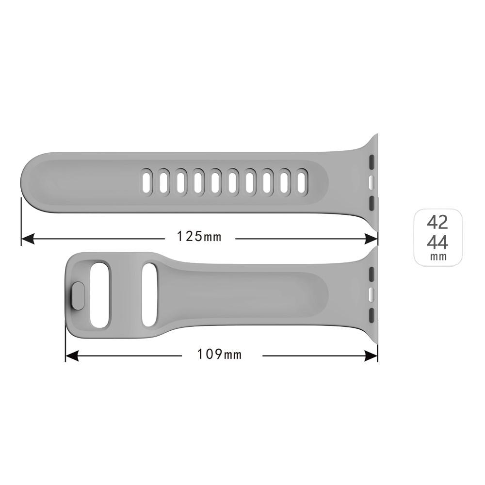 Bracelet en silicone pour Apple Watch Series 9 45mm, Gris