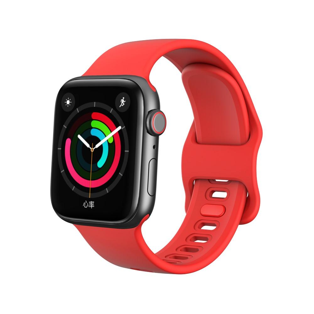 Bracelet en silicone pour Apple Watch SE 44mm, rouge