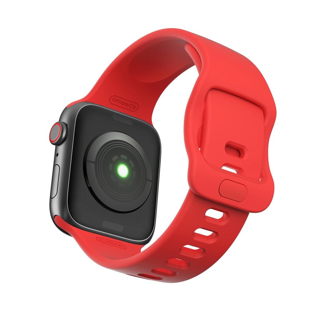 Bracelet en silicone pour Apple Watch SE 44mm, Rouge