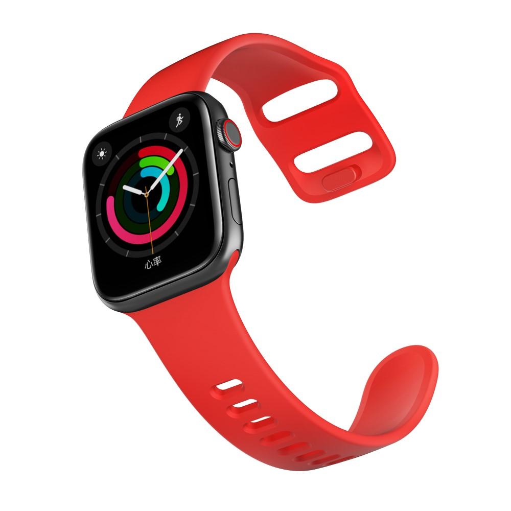 Bracelet en silicone pour Apple Watch SE 44mm, rouge