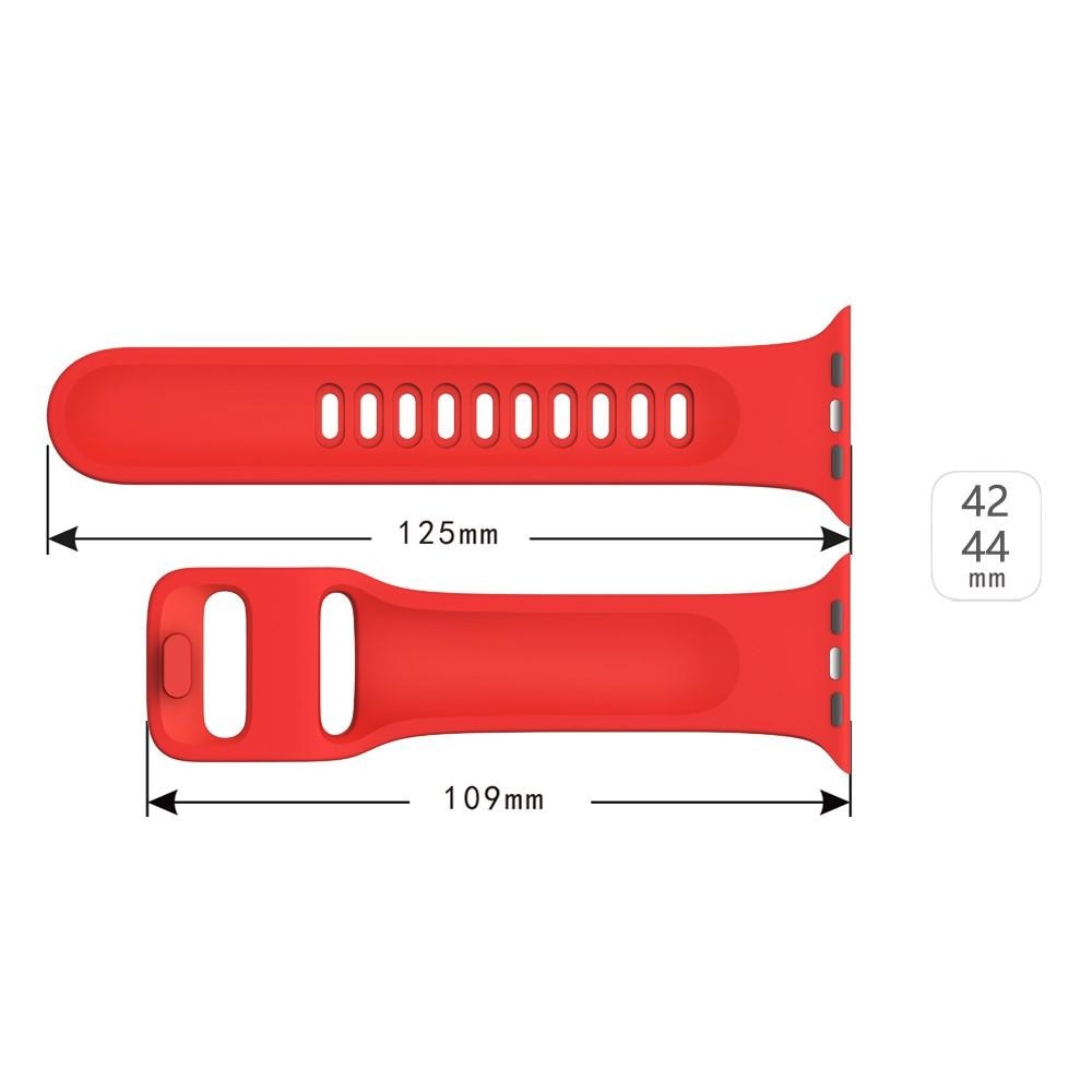 Bracelet en silicone pour Apple Watch 45mm Series 7, rouge