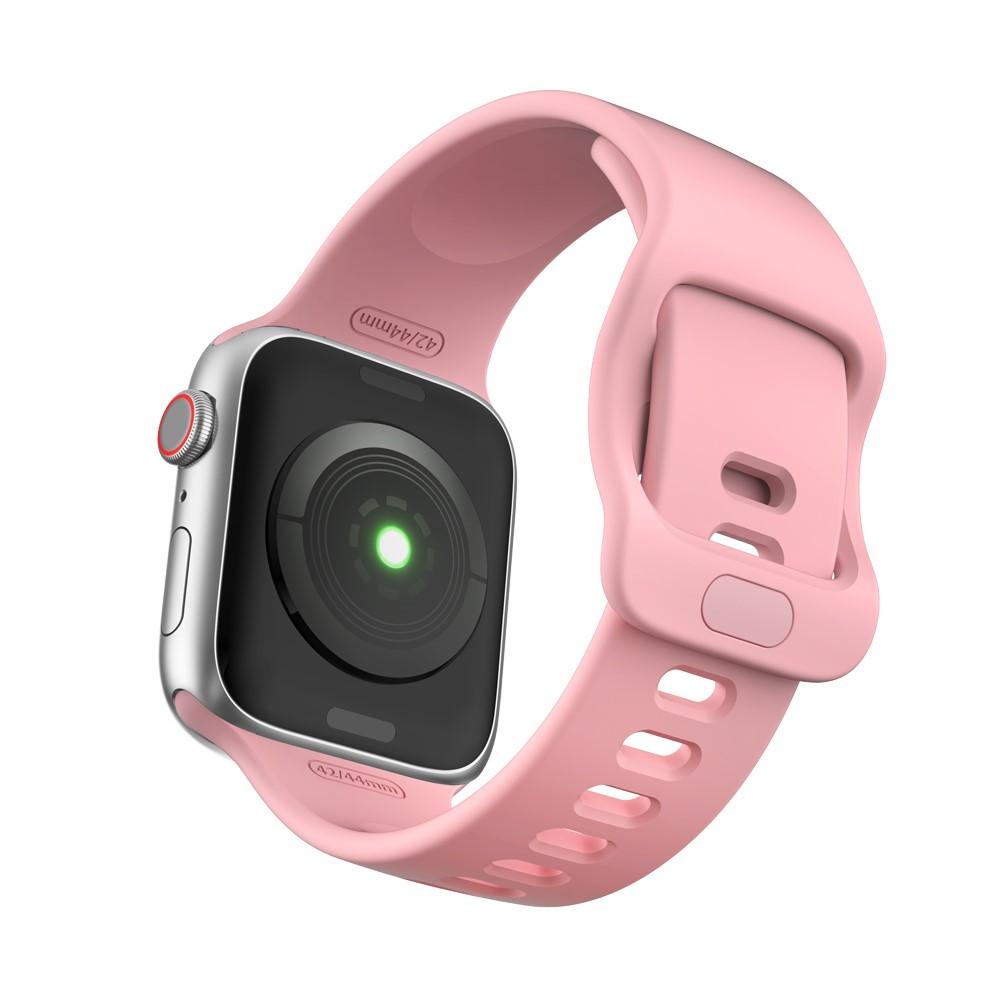 Bracelet en silicone pour Apple Watch 45mm Series 9, rose
