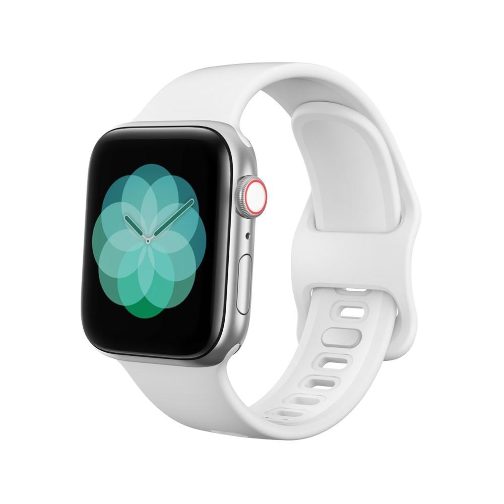 Bracelet en silicone pour Apple Watch 45mm Series 8, blanc